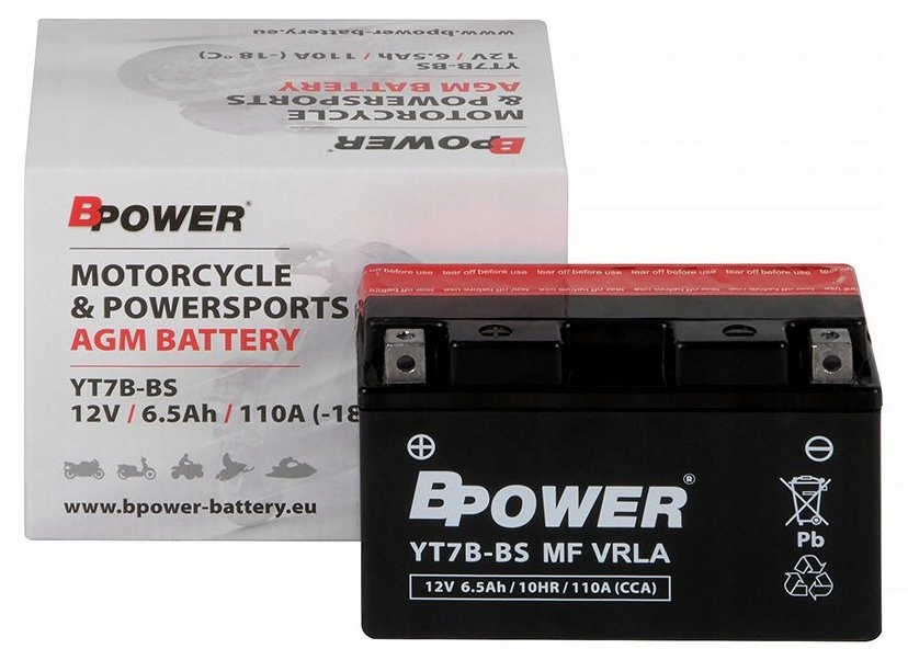 Akumulator Bpower YT7B-BS 6,5Ah 110A