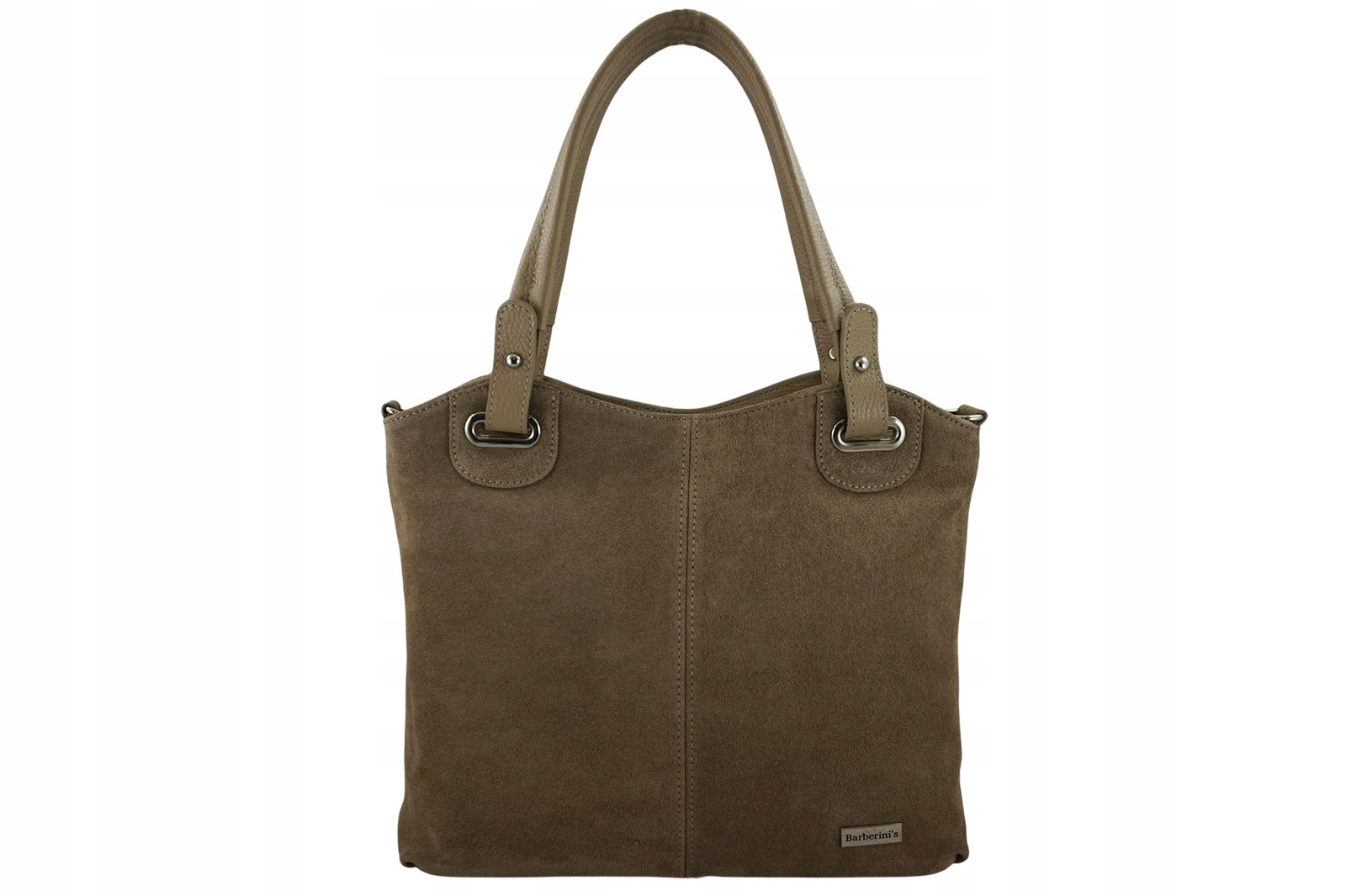 Velká elegantní kabelka z přírodní kůže a semiše – univerzální béžová