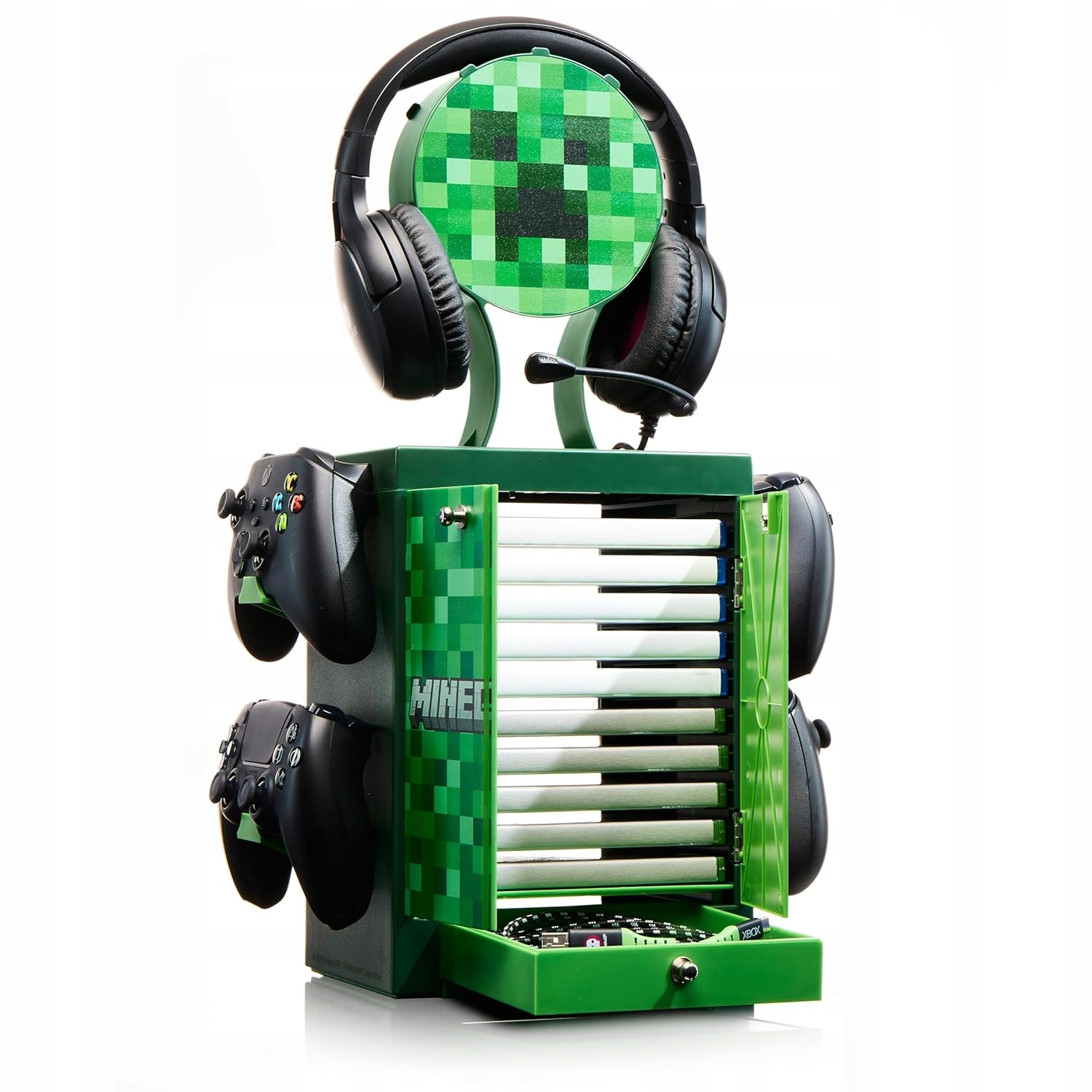 Minecraft PS5 Xbox Nintendo Logo Stojan Podstavec 4 Pady Hry Headset Locker