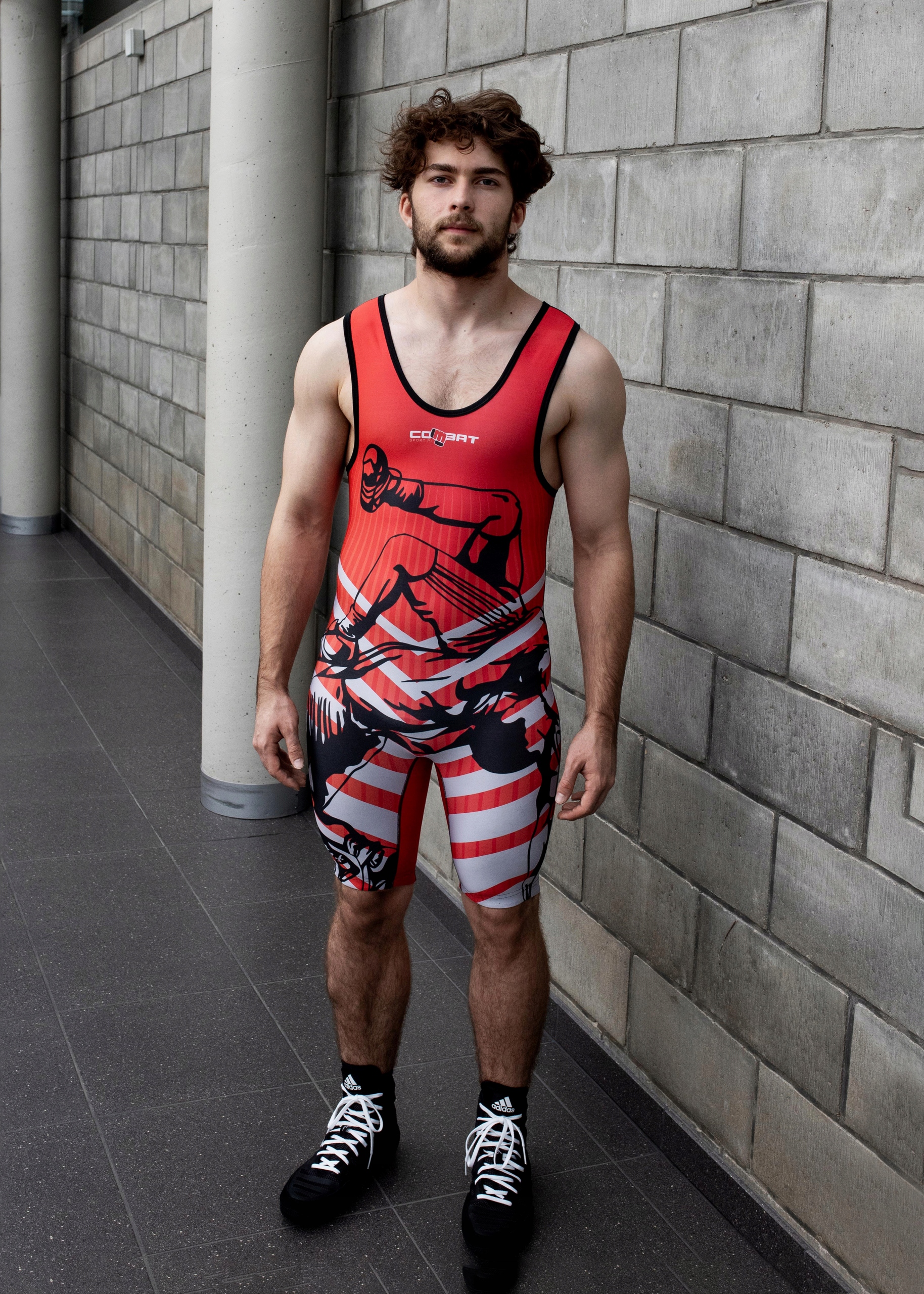 Kostium zapaśniczy COMBAT SPORT Stripes męski - czerwony XS Rodzaj inny