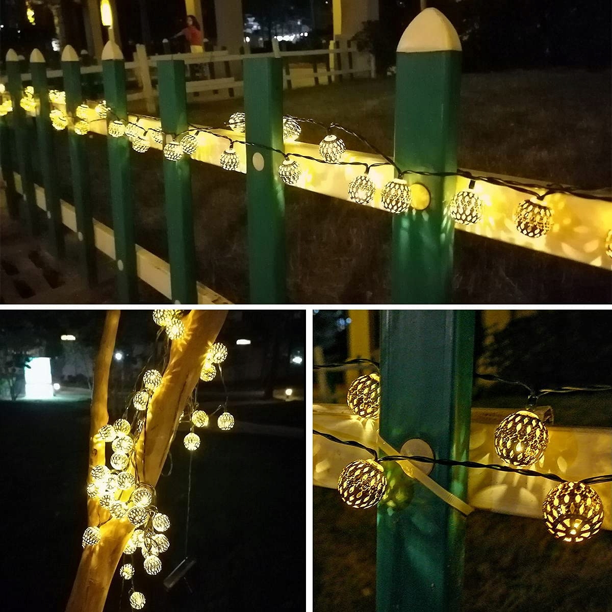 NLNEY Lampki Girlanda Solarna 7M Kule Zewnętrzne Wodoodporne 50LED 8 Trybów — miniatura 7