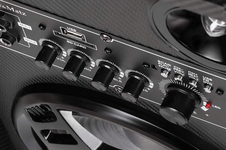 Kolumny estradowe Bluetooth USB Mikrofon Karaoke Głębokość produktu 28.5 cm