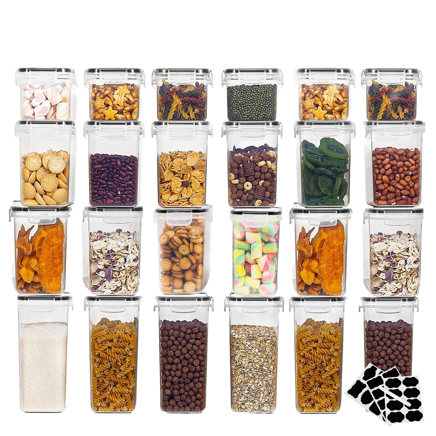 24-DÍLNÁ Průhledný Kuchyňská Nádoba Pro Skladování Zavařovací Sklenice