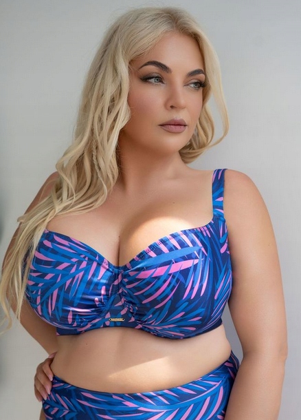 Krisline Plavková Podprsenka Hawai Měkká/soft Roma Blue Pink 95D 48D