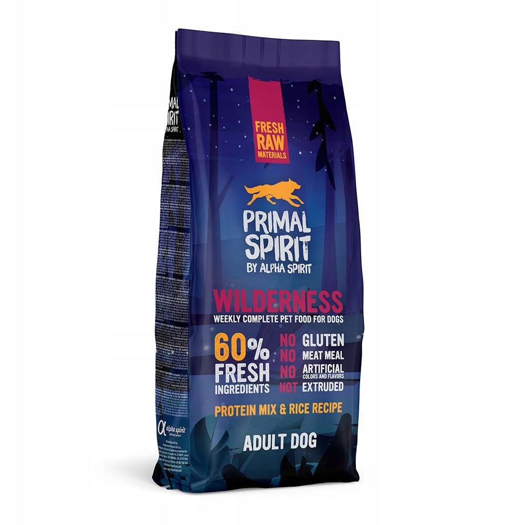 Primal Spirit 60% Wilderness 12 kg Vepřové maso Ryba