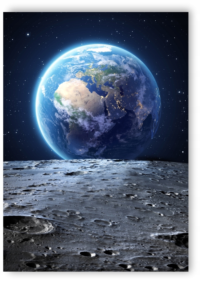 ZIEMIA KSIĘŻYC KOSMOS plakat B1 100x70cm obraz#214
