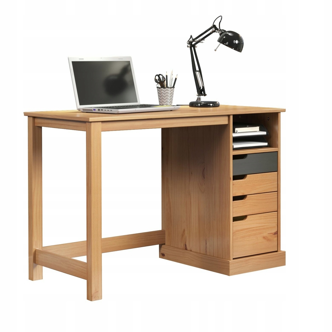 Biurko MESTRE sosna lita lakier szary