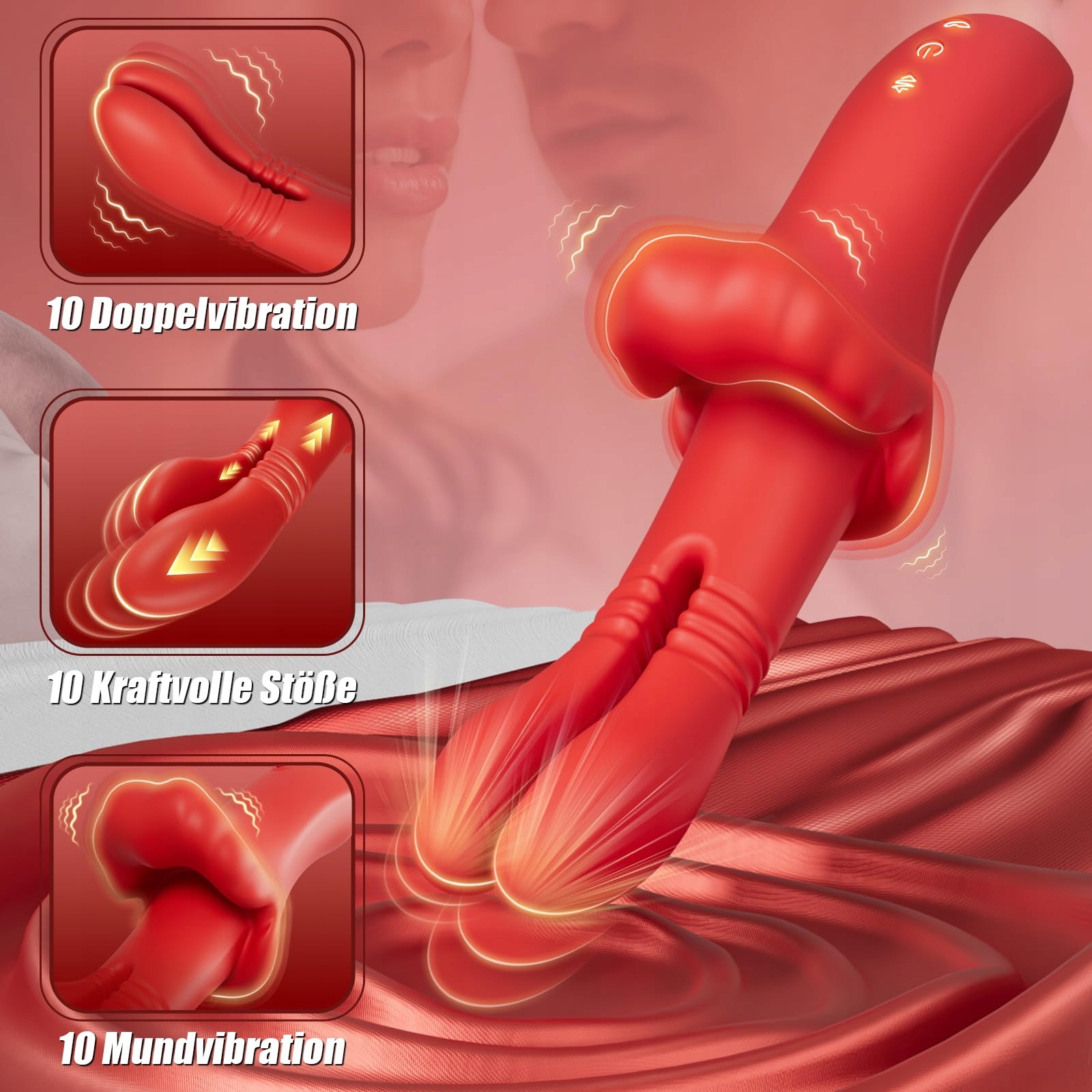 DILDO VIBRATOR G Punkt Stymulator Klitorisu 10 Funkcji Cichy Dla Par — miniatura 3