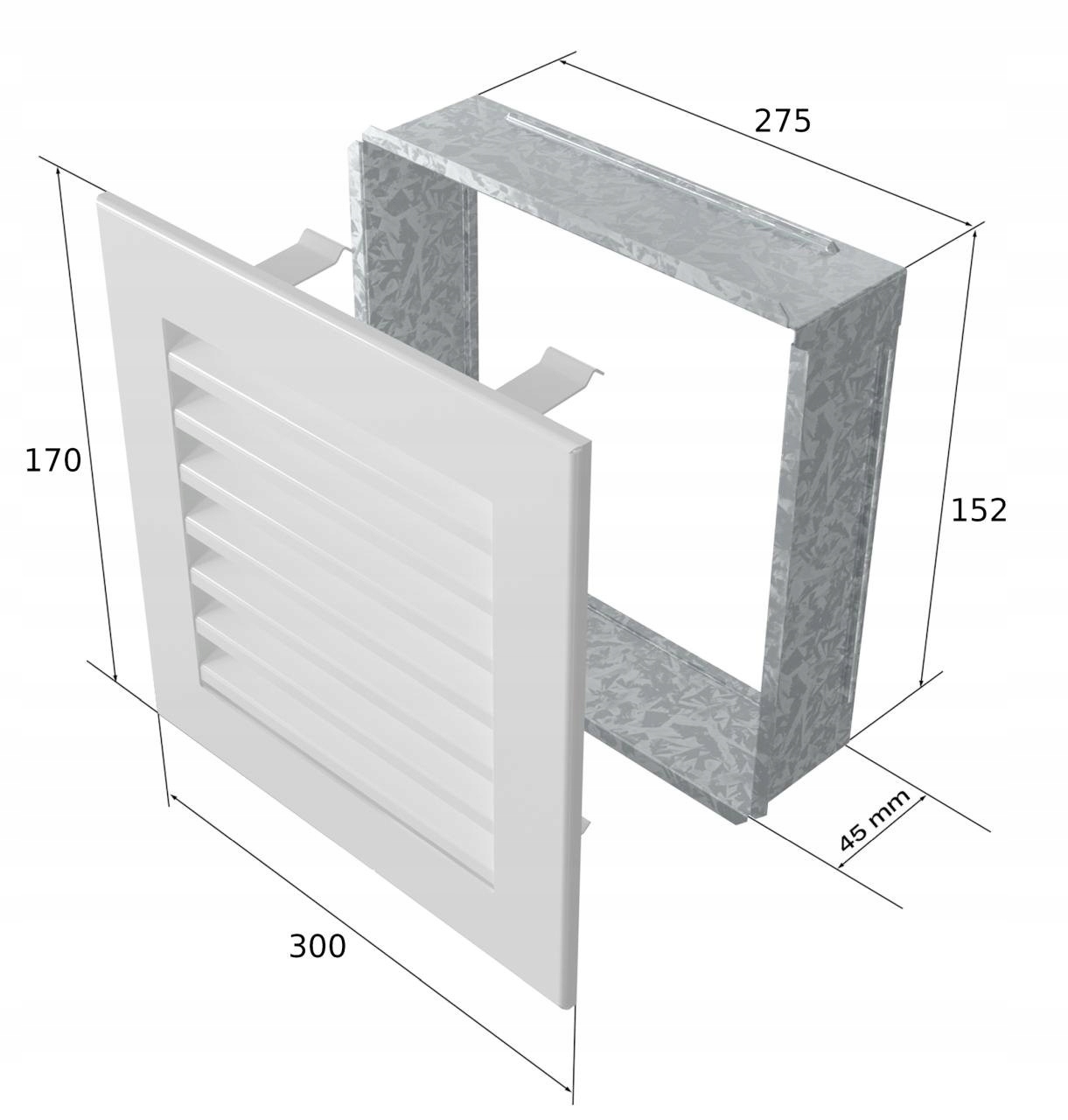 KRATKA KOMINKOWA wentylacyjna FRESH kremowa 17x30 MALOWANA NOWOCZESNA Kod producenta 30K/FRESH