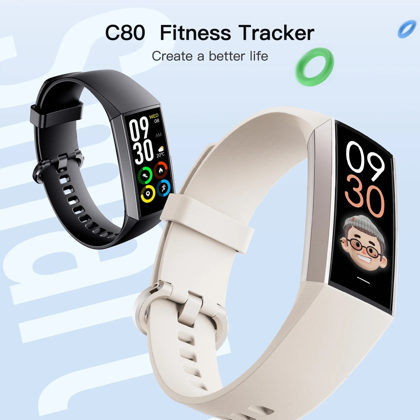 C80 Amoled Smart Bracelet for Women Tracker Smart Watch Always on Display P Model dvdcvdvc