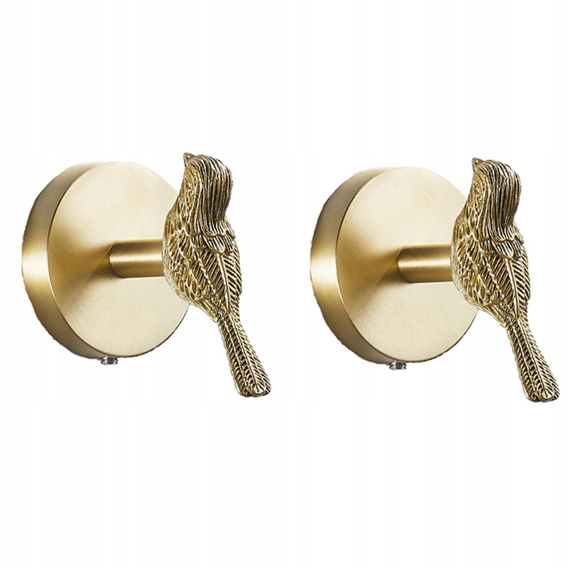 2x Věšák, držák na koupelnový háček, zlatý pták