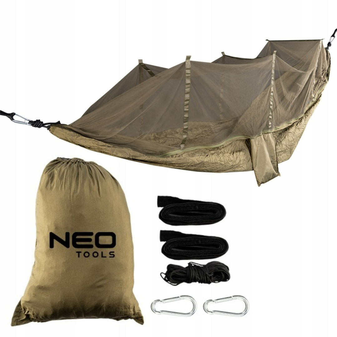 63-123 Hamak Z Moskitierą 330 X 140 CM Zestaw Neo Tools