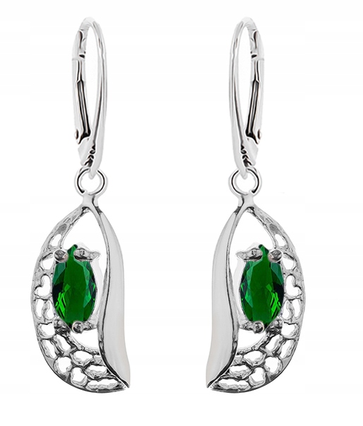 

Kolczyki Z Zielonymi Cyrkoniami Angielskie Zapięci