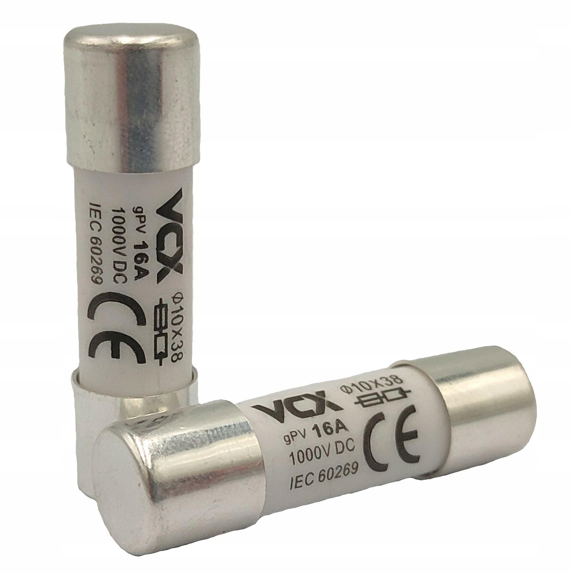 Wkładka bezpiecznikowa DC 10x38 16A 1000VDC gPV