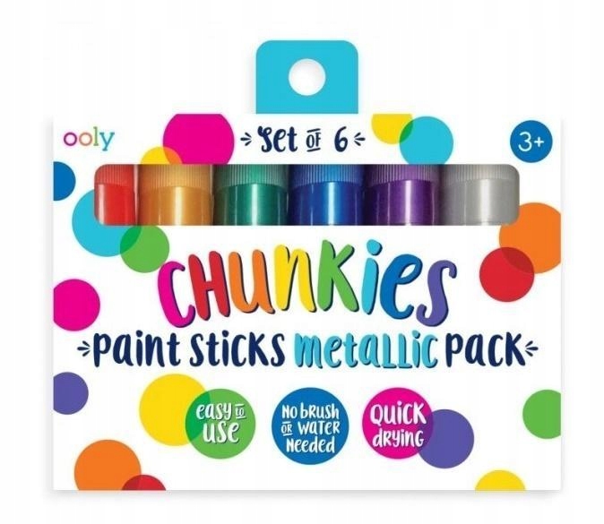 FARBY W KREDCE CHUNKIES PAINT STICKS METALLIC 6SZT