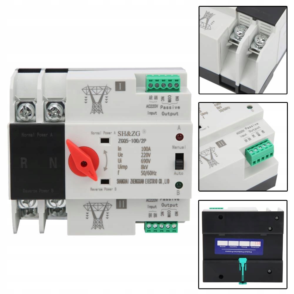 Automatický Vypínač Napájení ZGQ5-100/2P 220V 100A