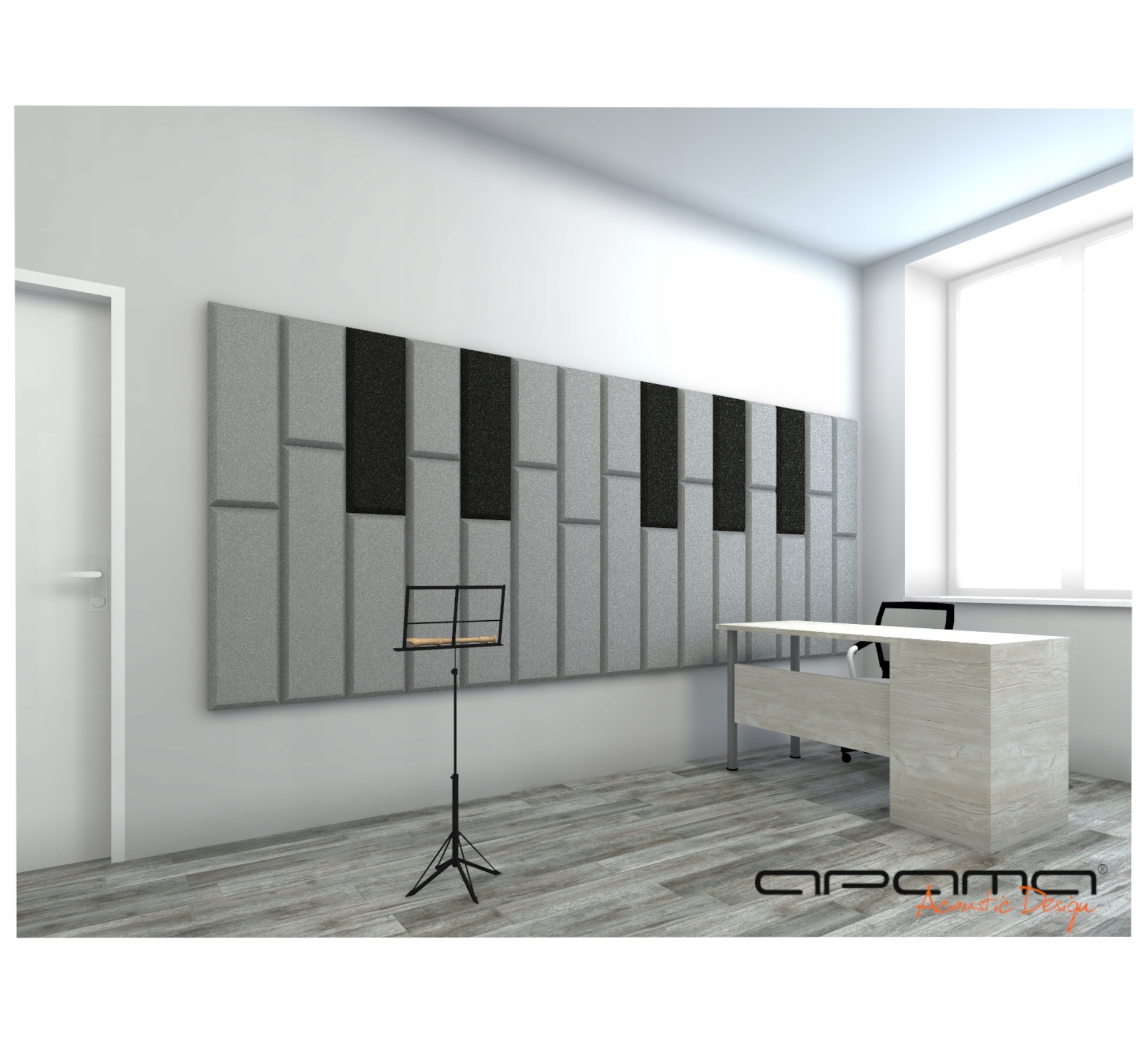 Panel akustyczny gąbka pianka 3cm 25x50 APAMA SAMOPRZYLEPNA Marka Apama