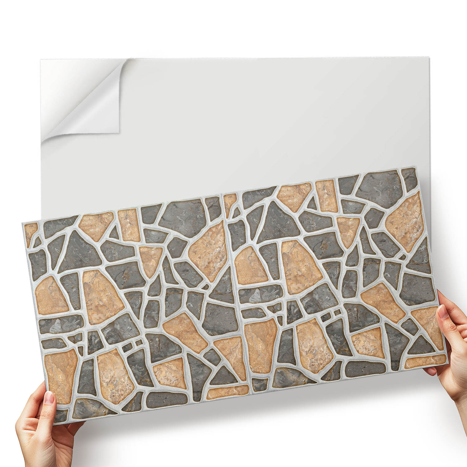 Sada samolepících Pvc dlaždic Grafika kamenné mozaiky 6x60x30 cm