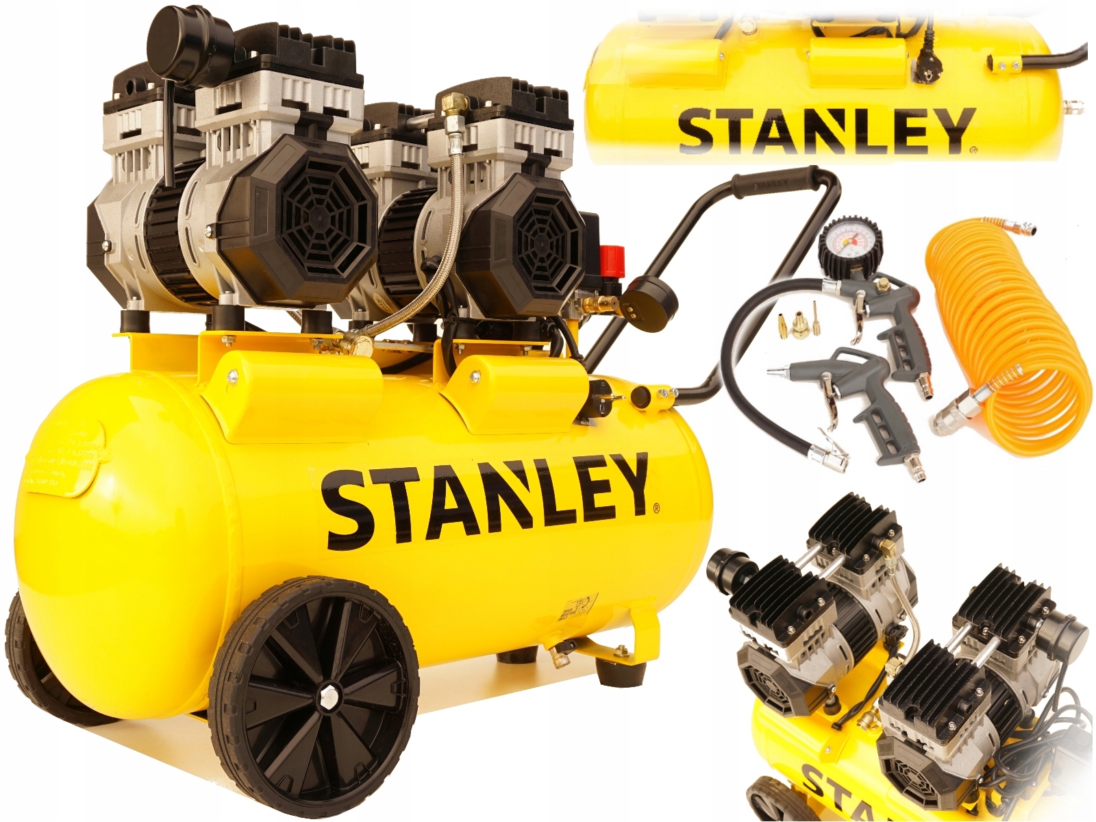 

Stanley Kompresor Bezolejowy 50L Wyciszony zestaw