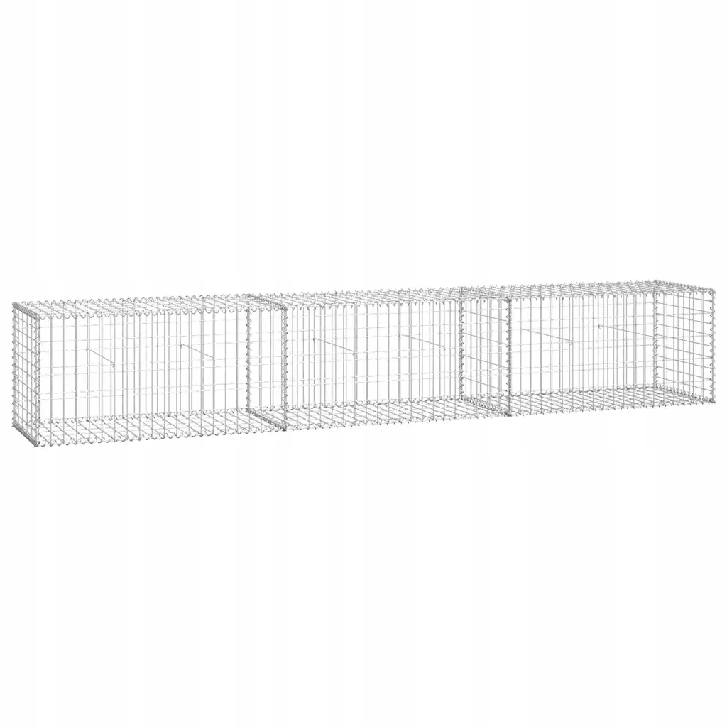 Ściana gabionowa z pokrywami, galwanizowana stal,