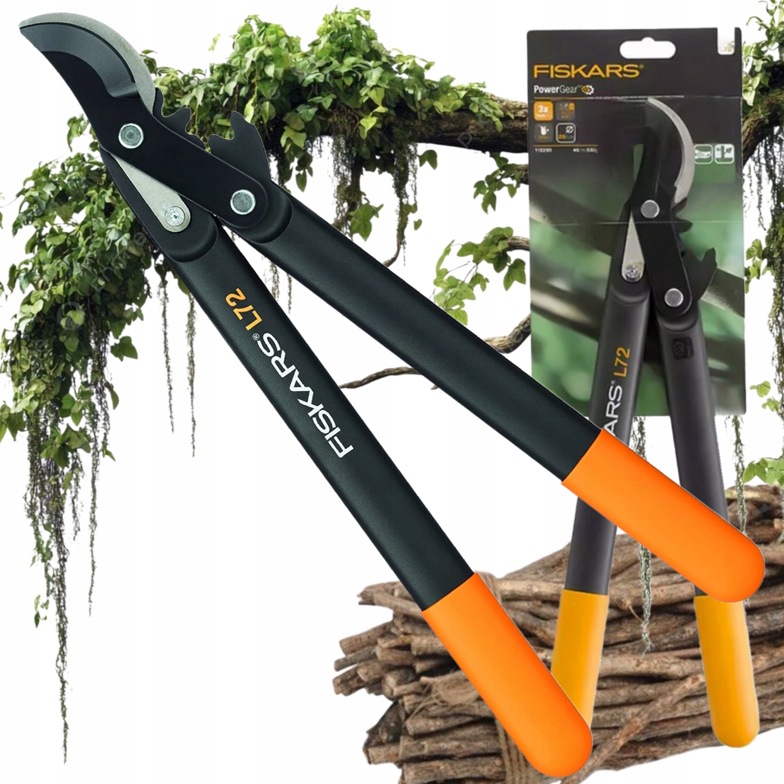 Fiskars Solid L72 Zahradní Ostré Dvouruční Nůžky Na Dřevo A Větve Zahradní nůžky