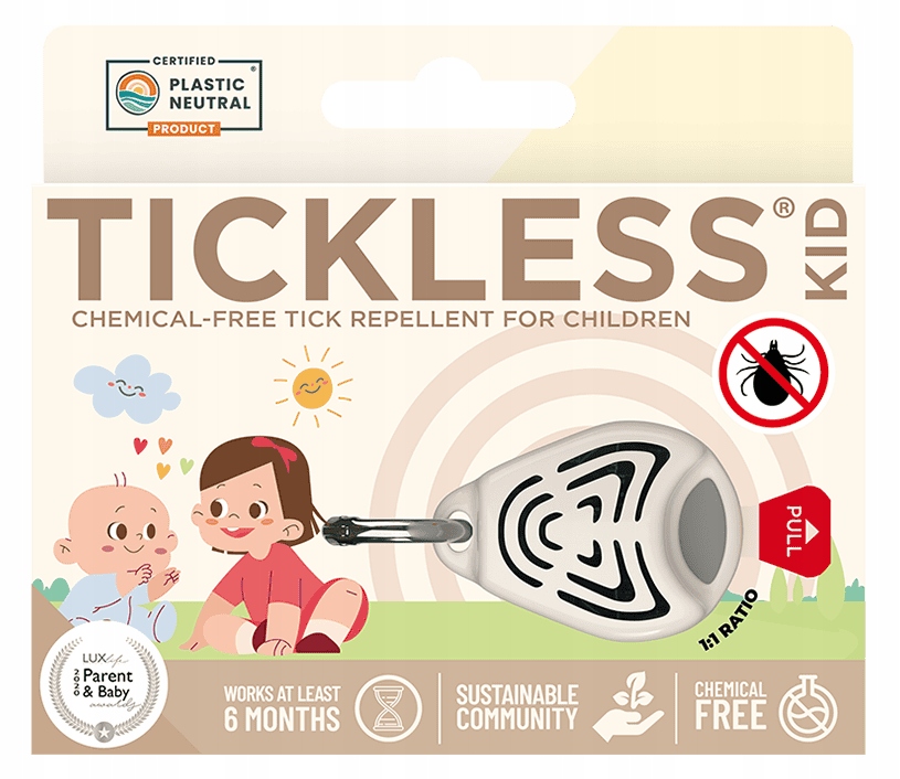 TickLess Kid Účinná Ochrana Dětí před klíšťaty proti klíšťatům Béžová