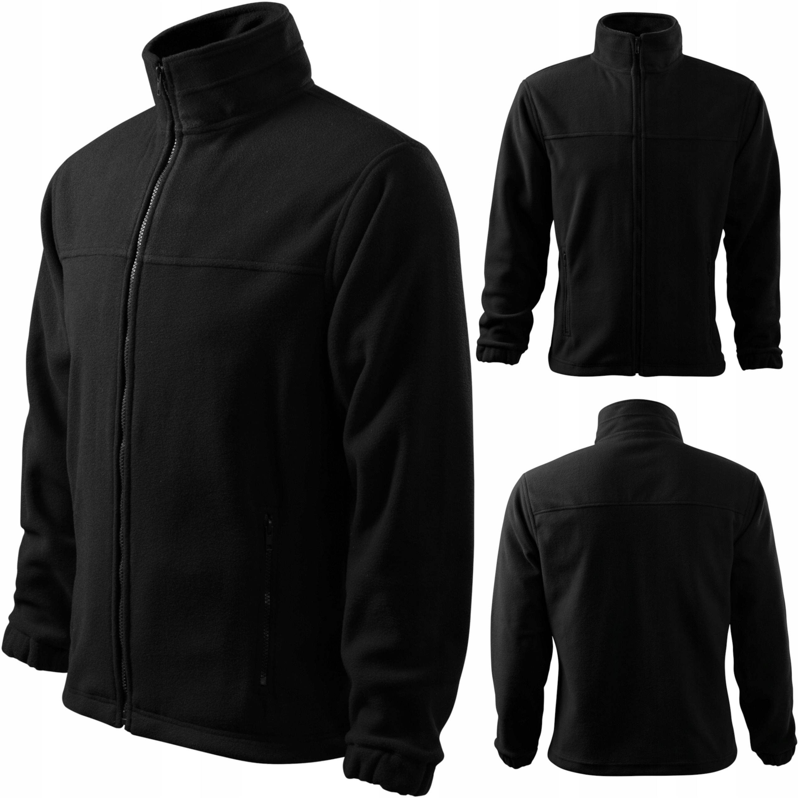 Bluza Polar Męski Rozpinany sport Trekking na co dzień 501 Czarny L