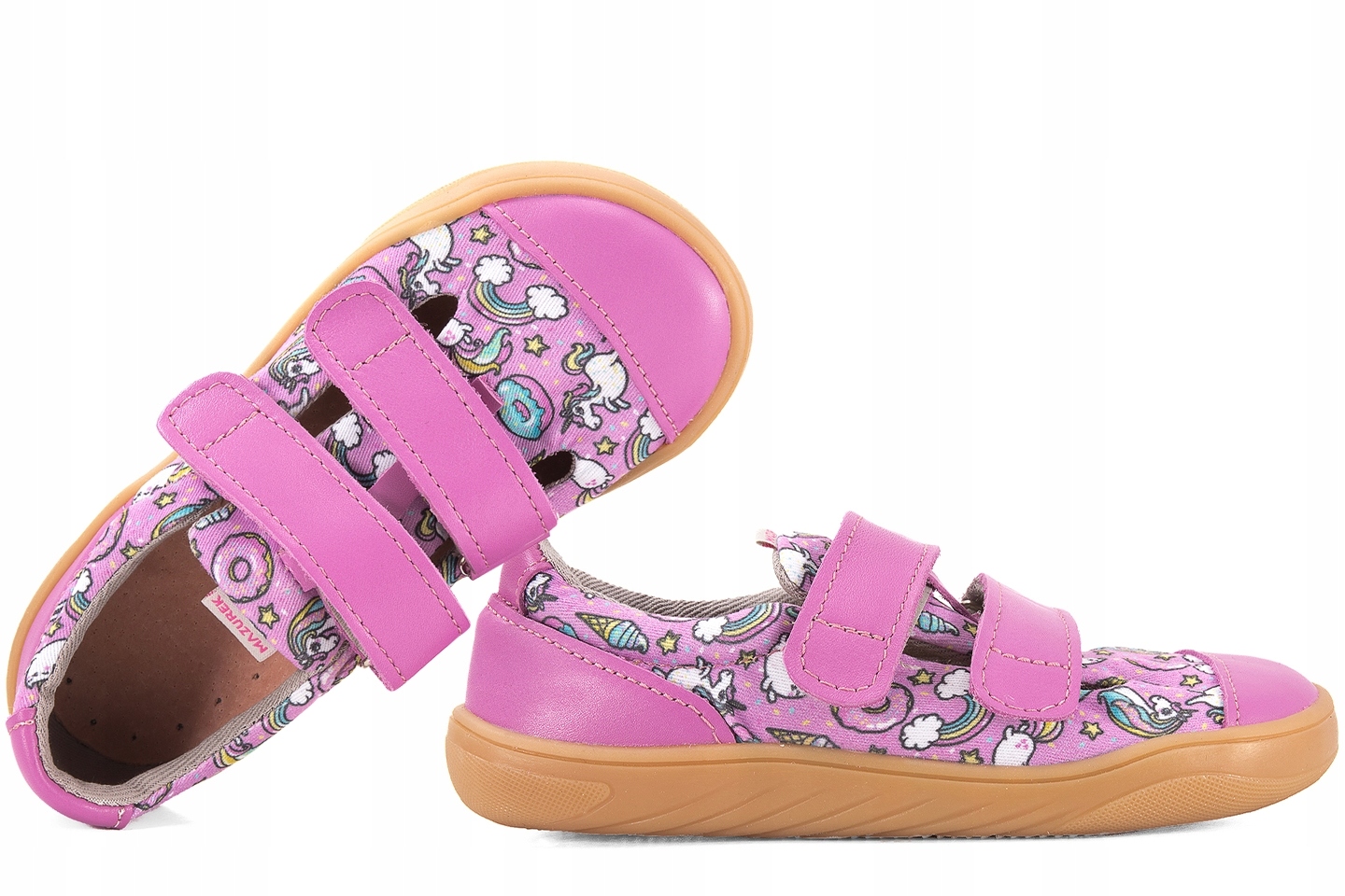 Mazurek Slipper Unicorn Barefoot Skórzano-tekstylne Półbuty Kapcie 29 Różow