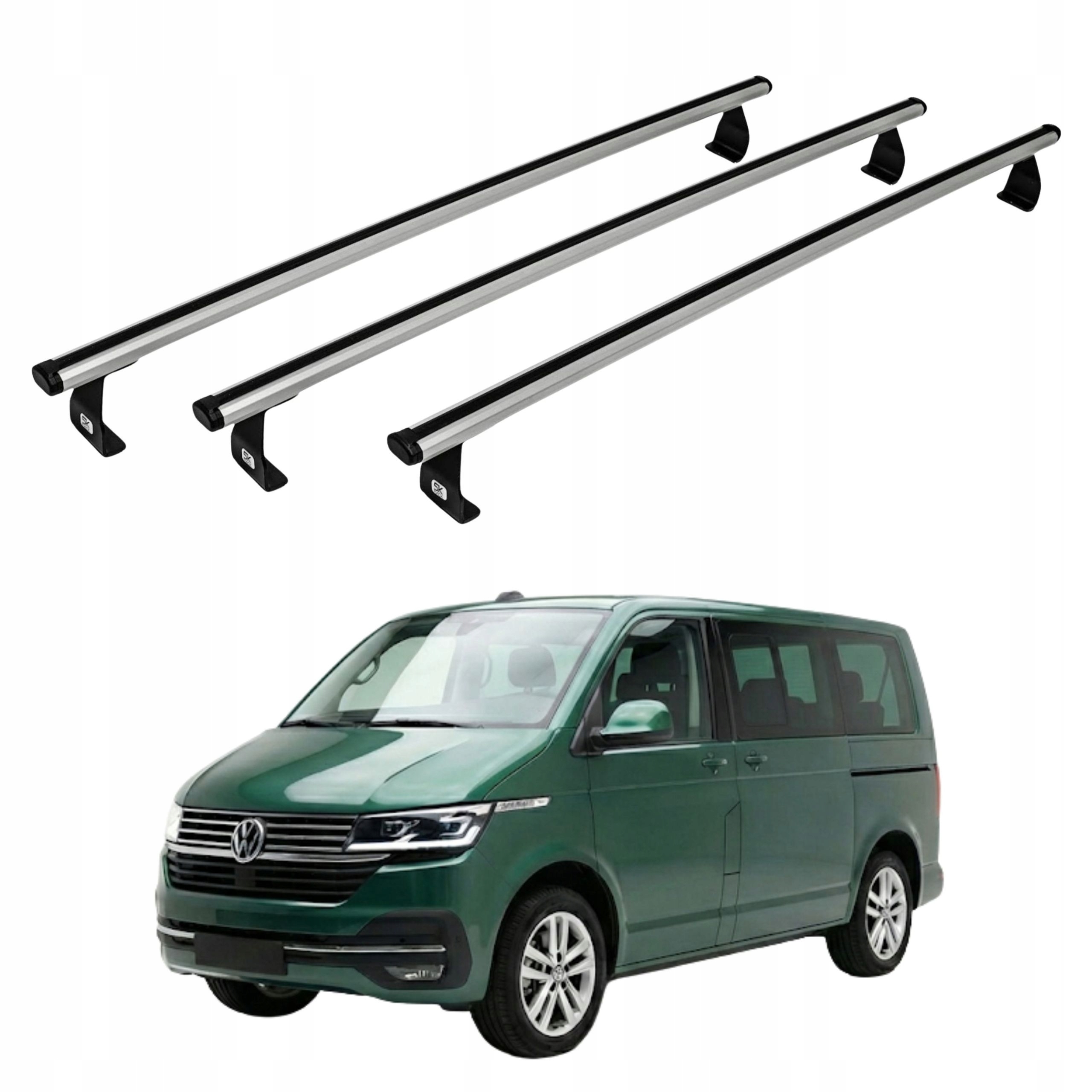 Strešný nosič pre Volkswagen Transporter T5/T6 2003-2023 strieborný, 3 nosníky