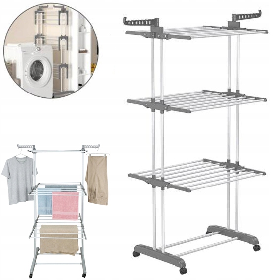 Levně Sušák na prádlo, extra velký třípatrový (výška 178 cm), skládací železný sušák