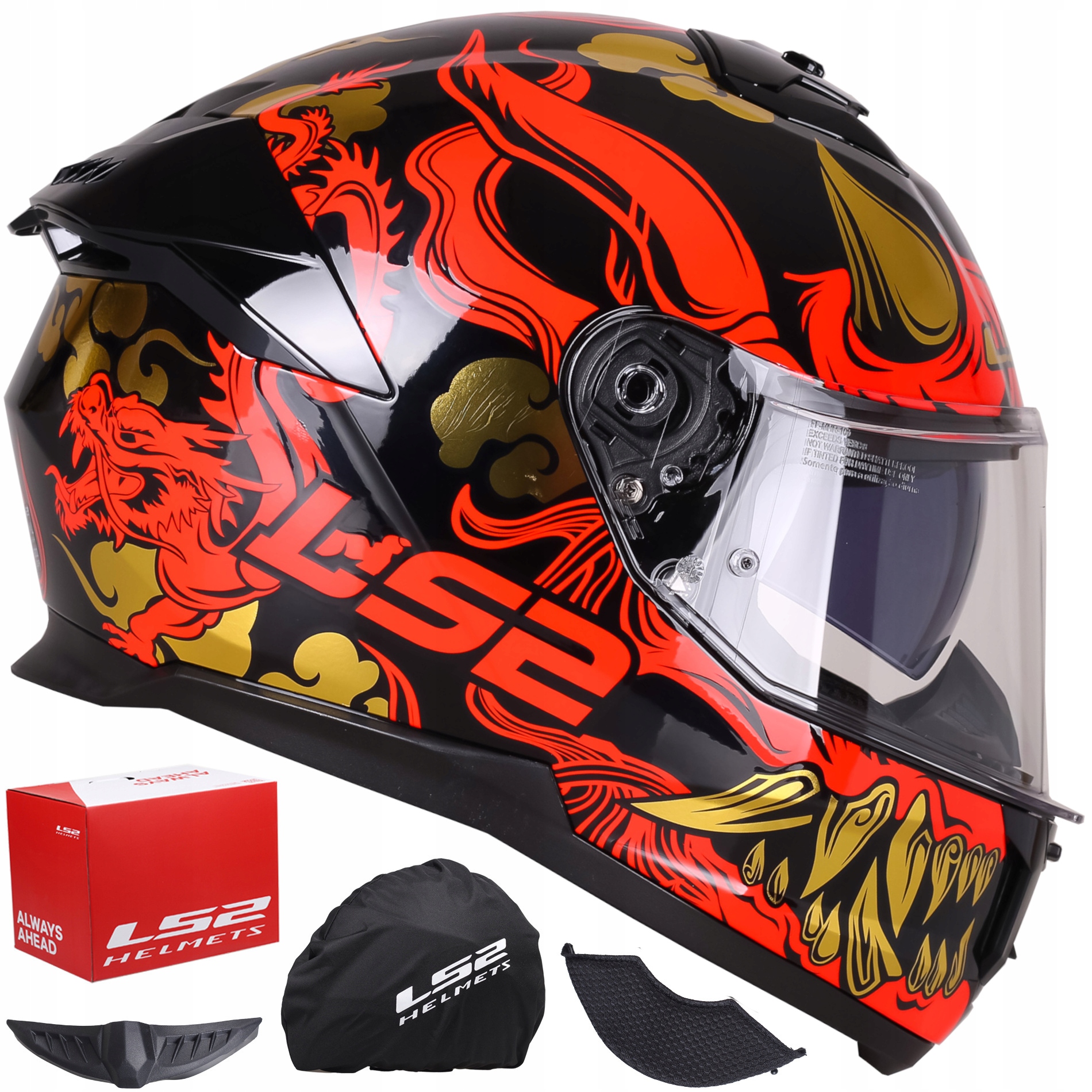 Kask Motocyklowy LS2 FF808 Stream II system Pinlock Drako Ece 22.06