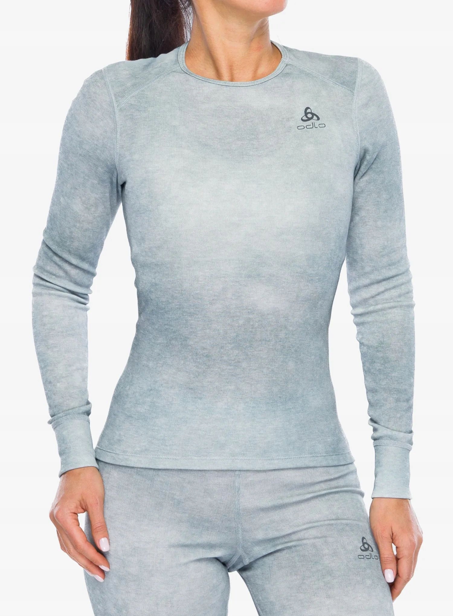 Mikina termoaktivní mikina Odlo Active Warm X Pow Bl Top Cn L/s šedá Xs