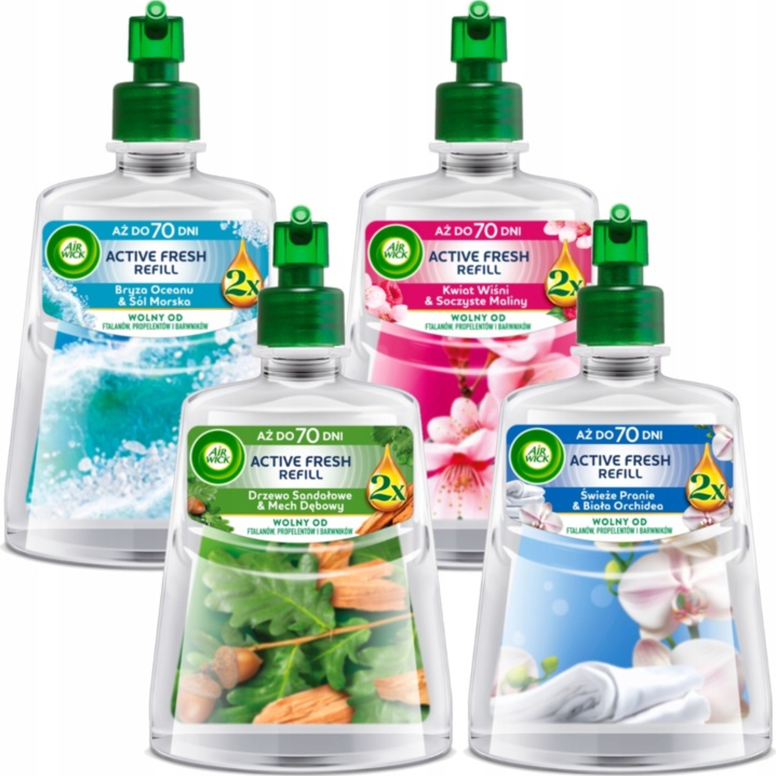 Levně Air Wick Active Fresh MIX Sada Náplní Do Osvěžovače Vzduchu 4 X 228 ML