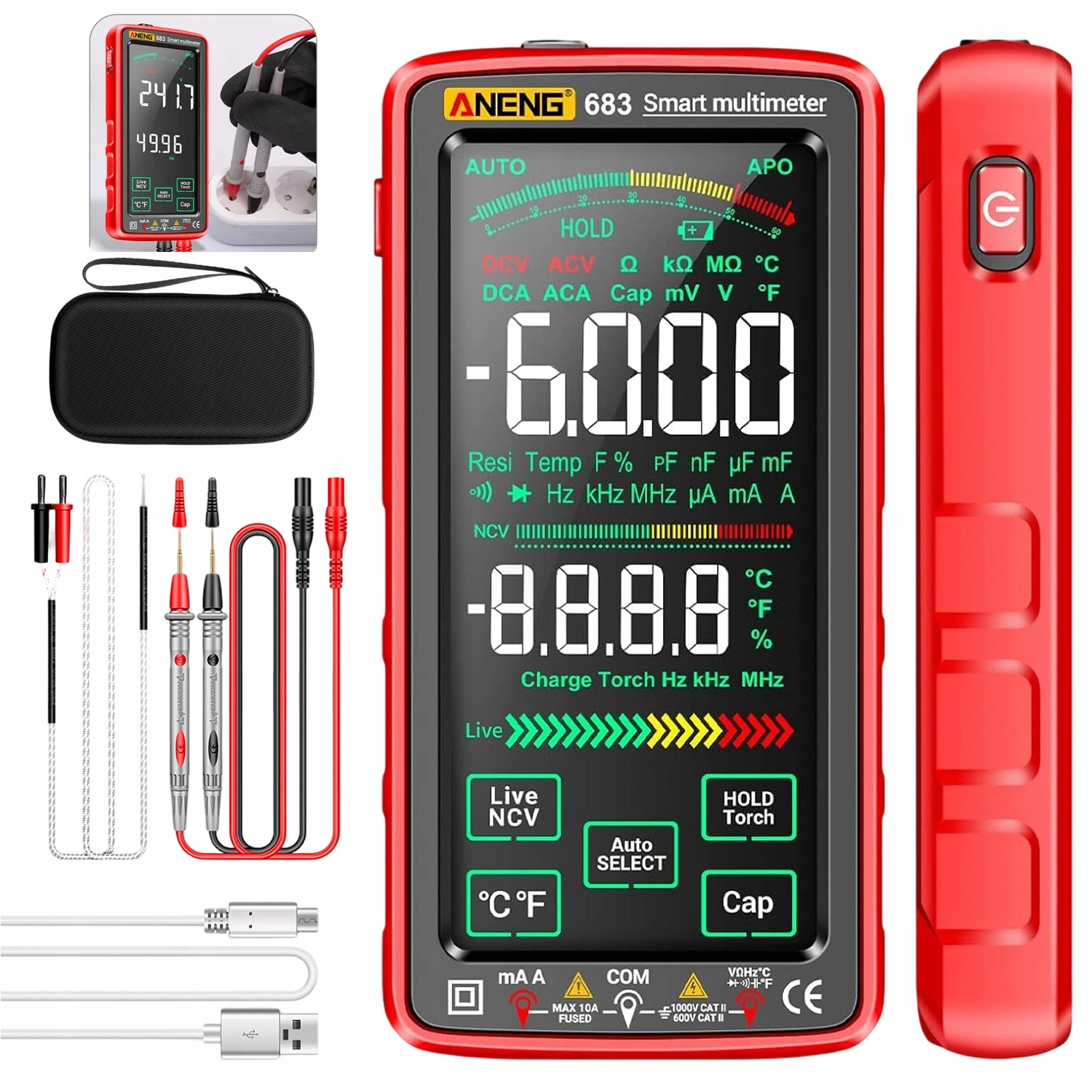 Multimetr Digitální Tester Proudu LCD Univerzální Elektrický Tester