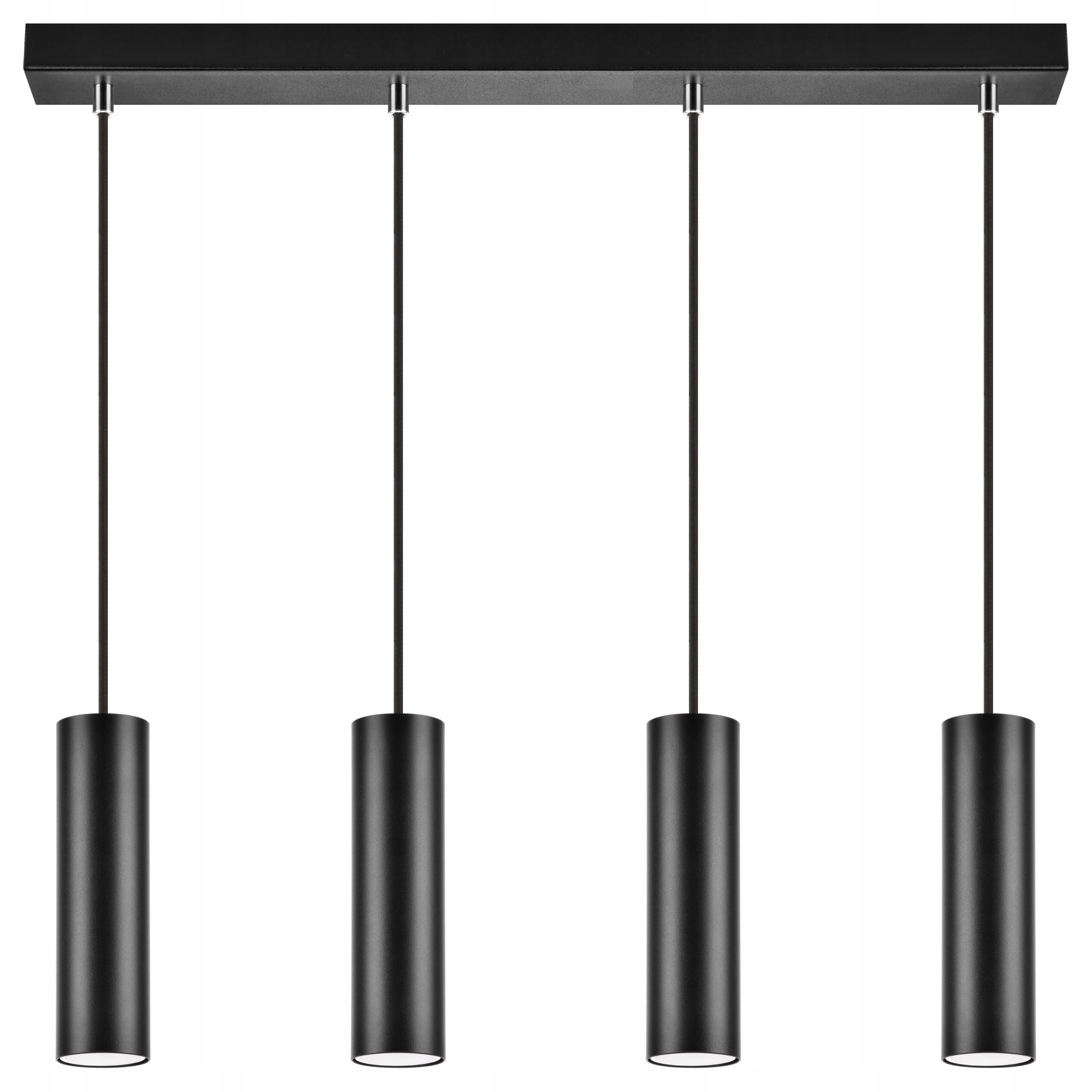 Lampa Sufitowa Wisząca Tuba Metalowy Żyrandol Nad Stół Oprawa 4xGU10 Roller