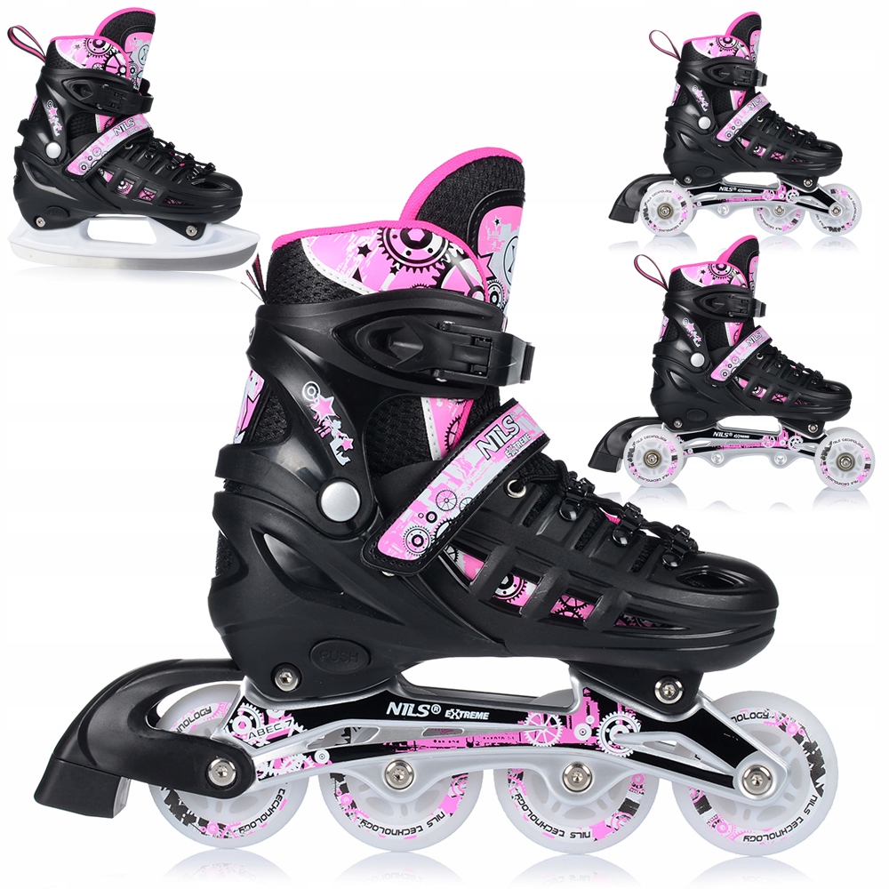 Brusle 2V1 Nastavitelné Pro Děti 4v1 Kolečkové Brusle Led Kolečka Kolečkové Brusle Brusle Na Led Kaučuk