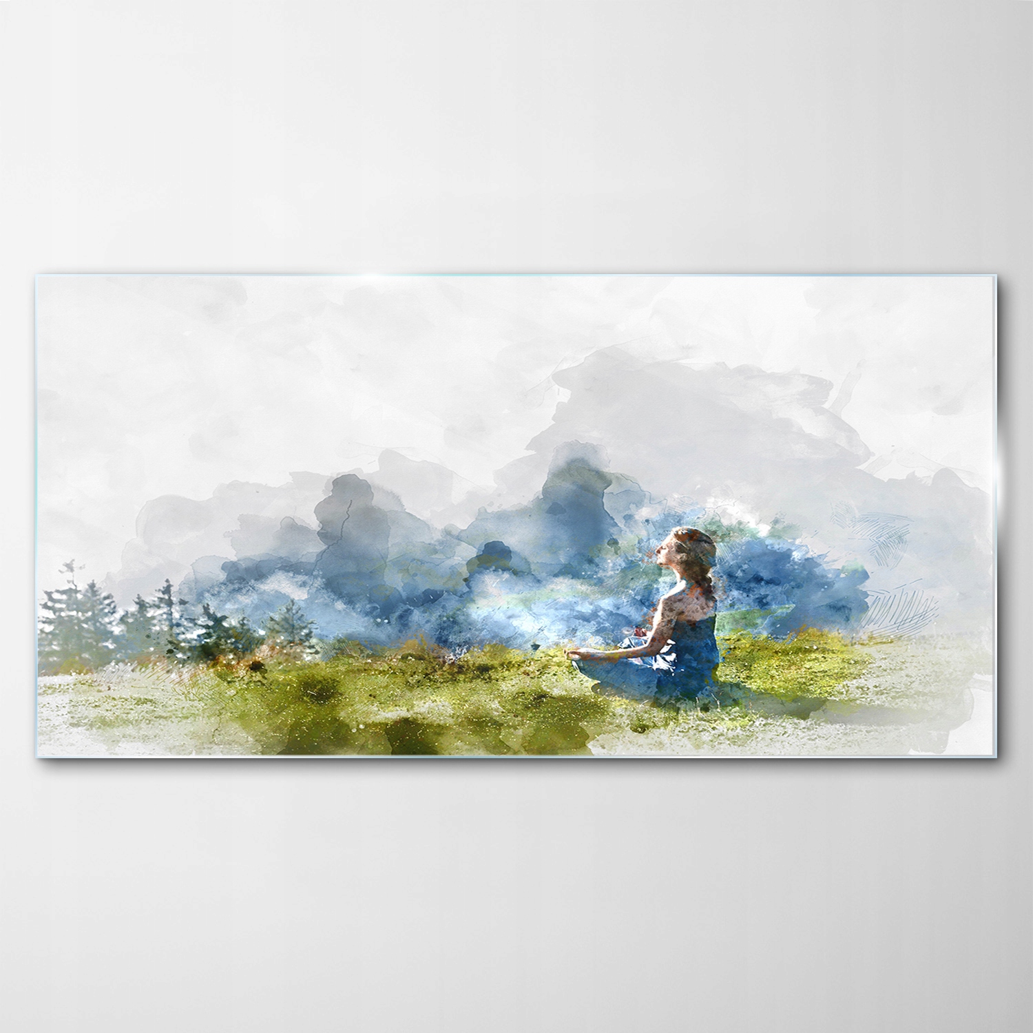 

Obraz na Szkle Dekor Akwarele Kobieta Yoga 100x50