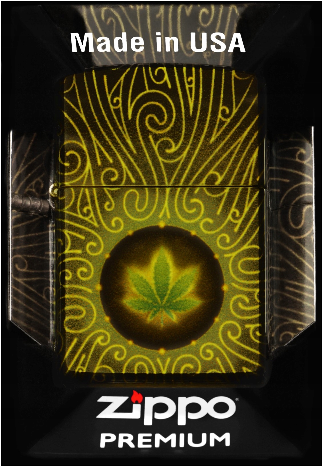 Zapalovač Zippo Cannabis Design 60007422 Větruodolný benzínový