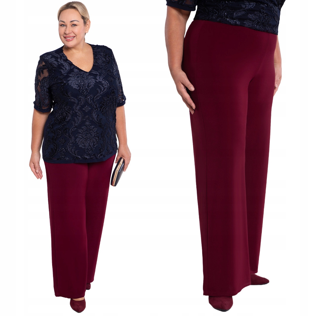 Bordové společenské kalhoty plus size, velikost 52