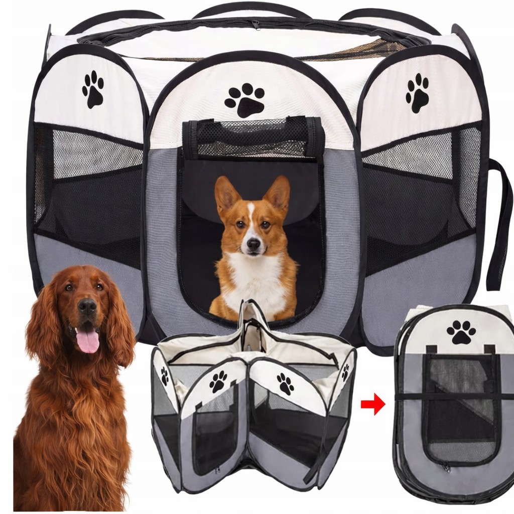 Kotec Ohrádka Pro Psa Kočku Skládací 115X115X60 Voděodolná XXL