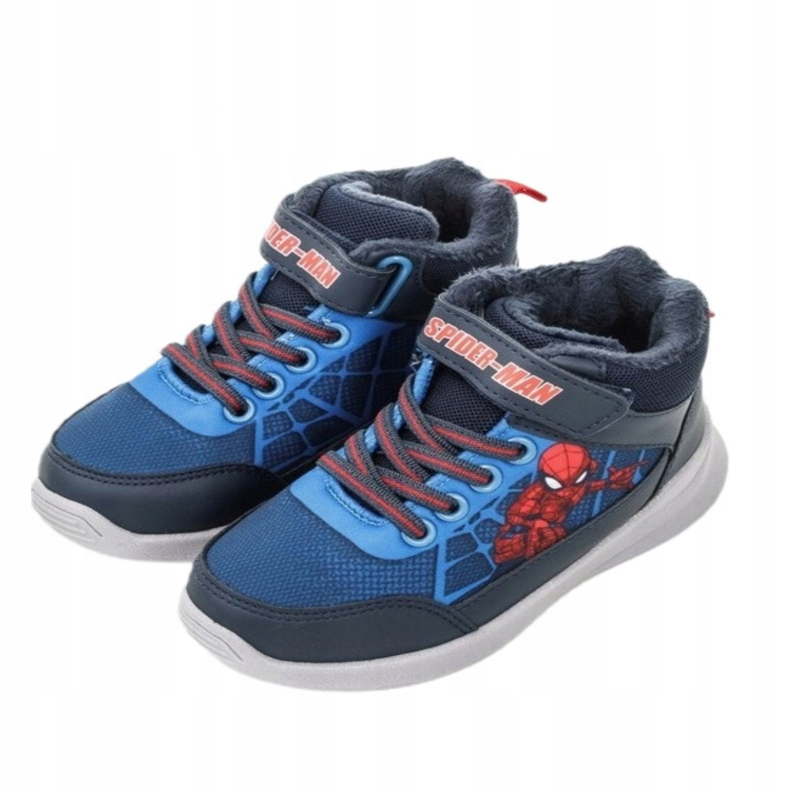 Buty Zimowe Ocieplane Spiderman Sneakersy dla Chłopca Rzepy Futerko 26