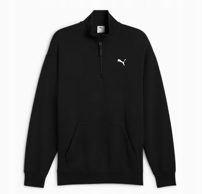 Bavlněná mikina bez kapuce Puma Wardrobe Ess Half Zip velikost L
