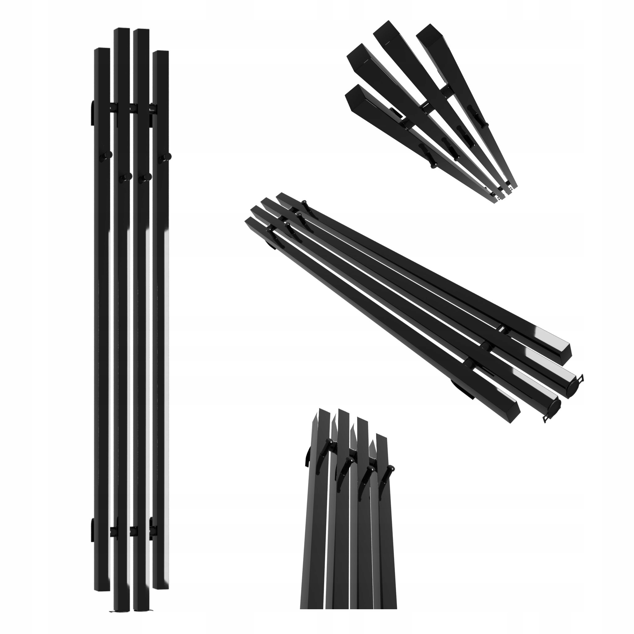 Dekorativní radiátor Bigben Hook 140x18 černý lesk