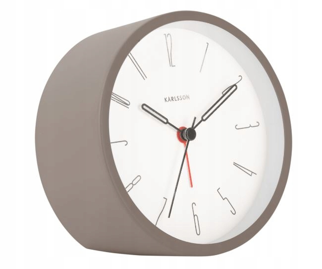 Budík stolní hodiny stojící šedý kovový neslyšitelný do ložnice Belle