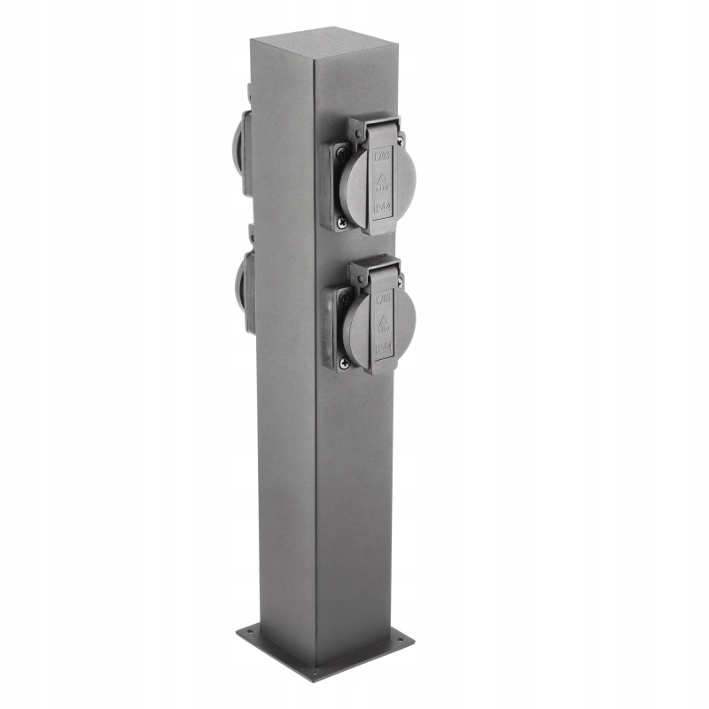 Zahradní zásuvka stojací Largo-p 36, 4 zásuvky Schuko IP54, 3500W, grafit