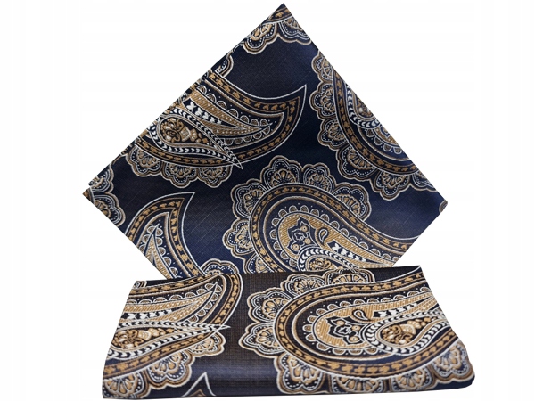 GRANATOWA / BRĄZOWA WE WZORY POSZETKA WYPUSTKA BUTONIERKA