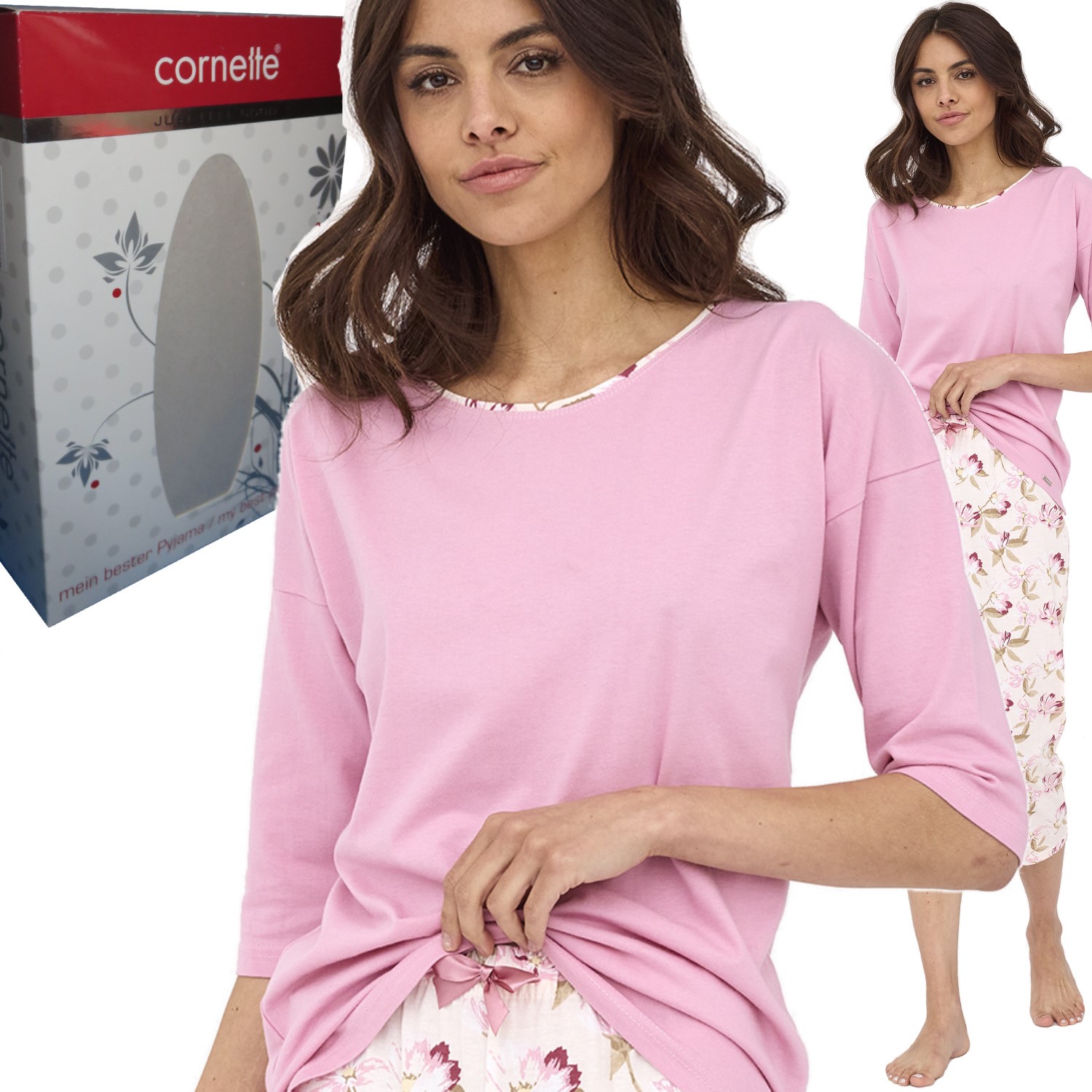 Cornette dámské pyžamo 792/416 Ivette starorůžová M