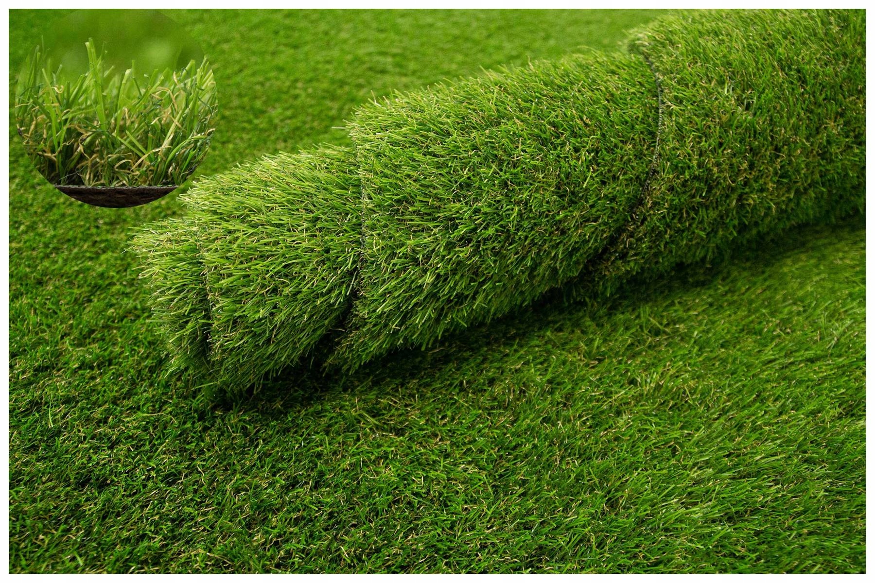 

szer. 2,5m Zielona Sztuczna Trawa Do Ogródka 40mm