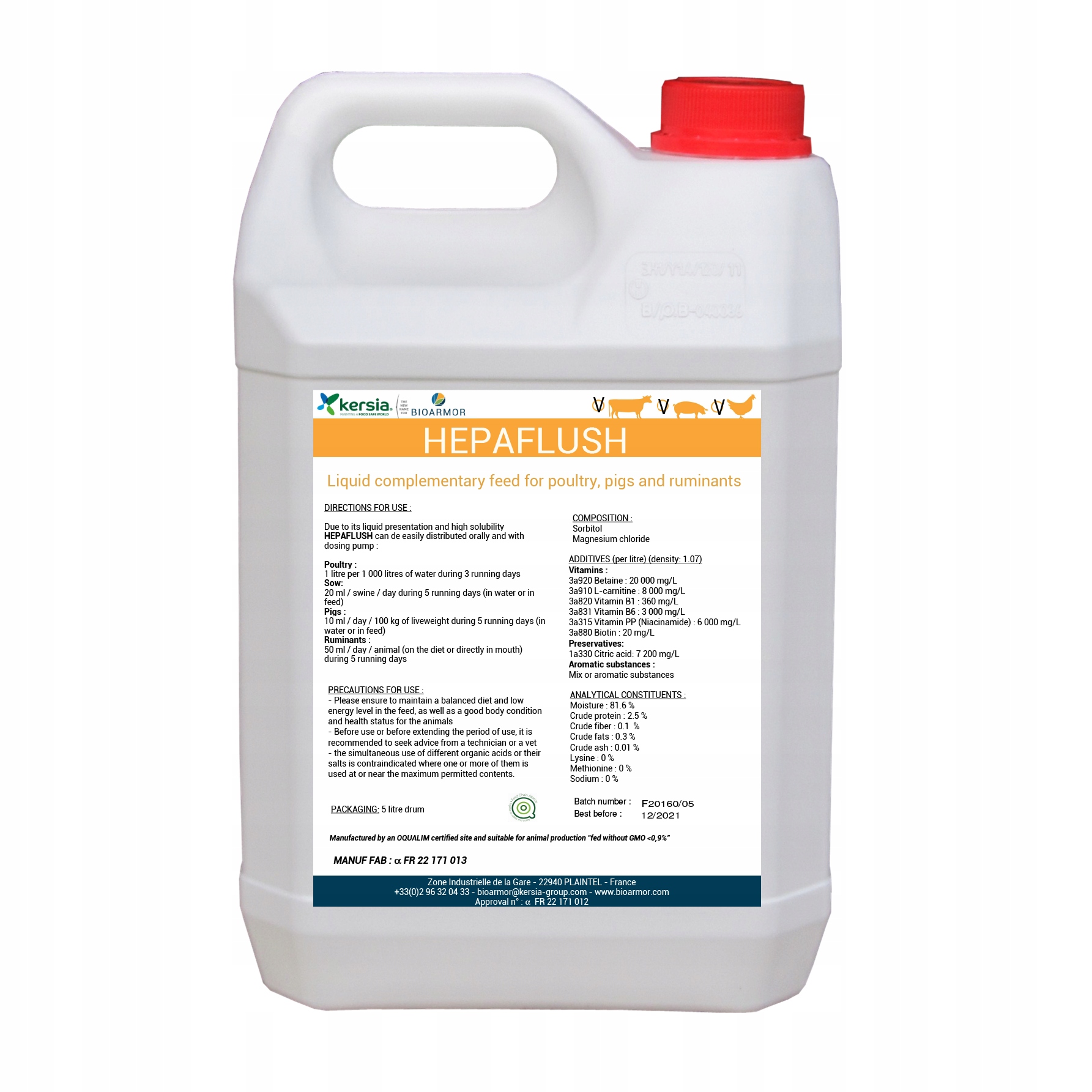 Regeneracja Wątroby Nerek u krów trzody drobiu Usuwa Toksyny Hepaflush 5L