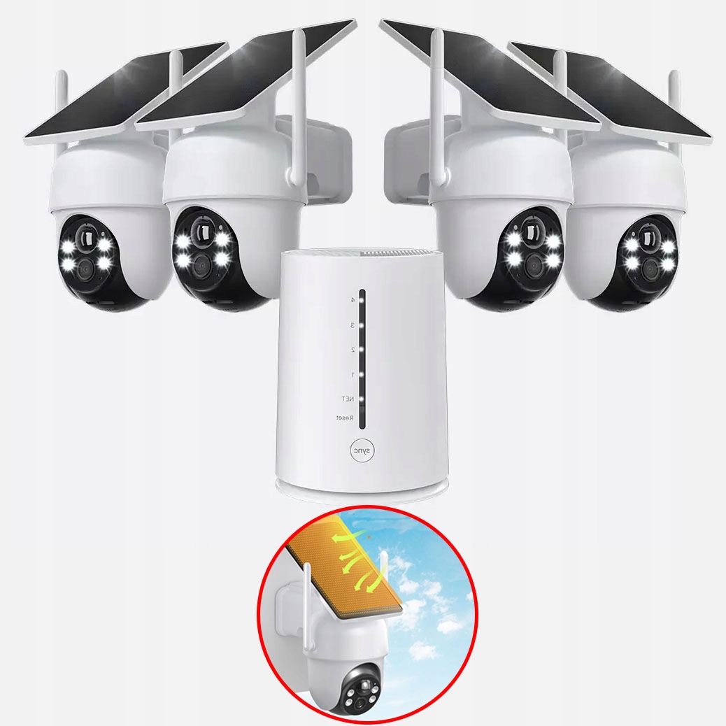 Monitorovací Sada 4 Venkovní Kamery 4MPX Full Hd Wifi Baterie 5000MAH